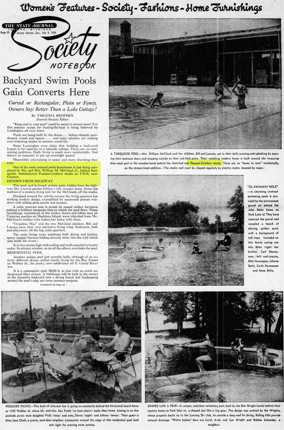 Peasant Crafters - Jul 8 1956 Feature Article